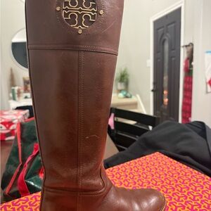 Tory Burch Chestnut Over the Knee Boots